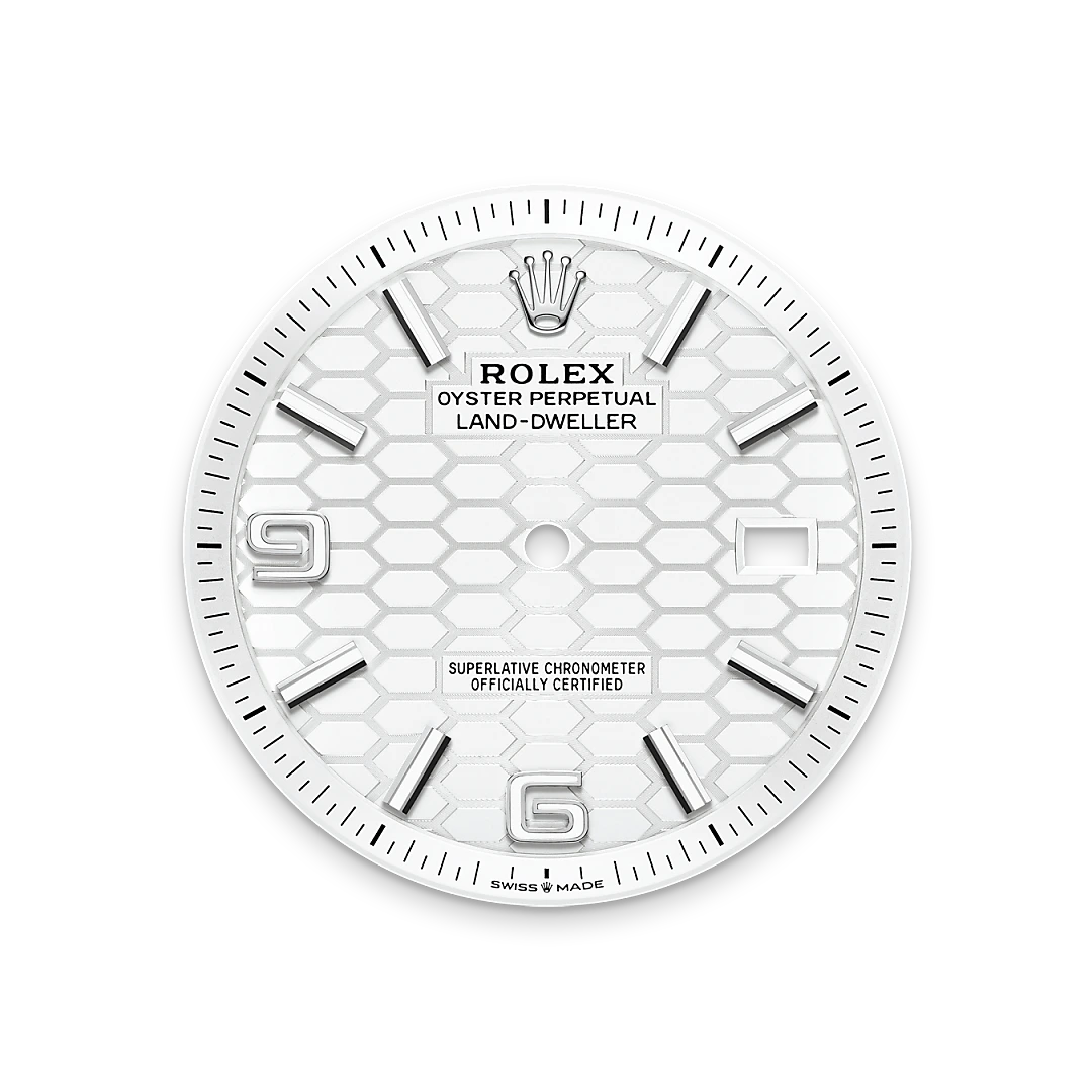 Rolex Land-Dweller en Rolesor blanco combinación de acero Oystersteel y oro blanco, M127334-0001 Vendemmia Joyero