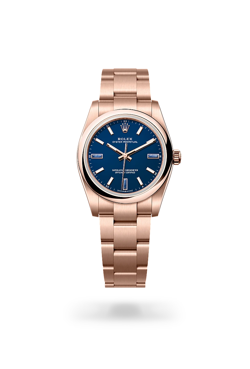 Rolex Oyster Perpetual in 18 ct Everose gold, M124205-0002 - Vendemmia Joyero
