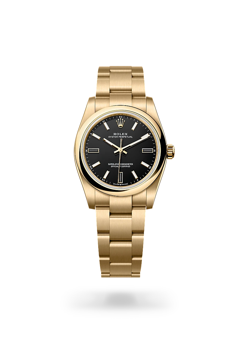 Rolex Oyster Perpetual in 18 ct yellow gold, M124208-0001 - Vendemmia Joyero