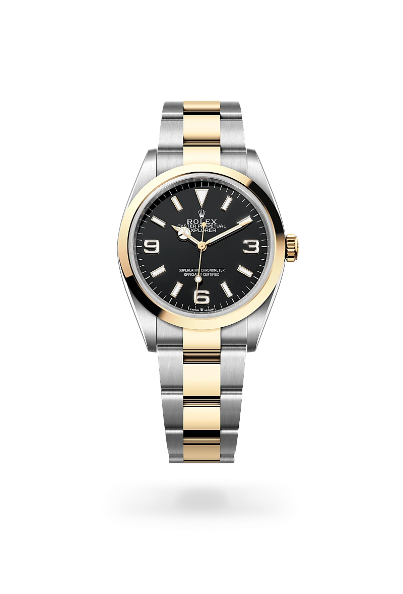 Rolex Explorer in Yellow Rolesor - combination of Oystersteel and yellow gold, M124273-0001 - Vendemmia Joyero
