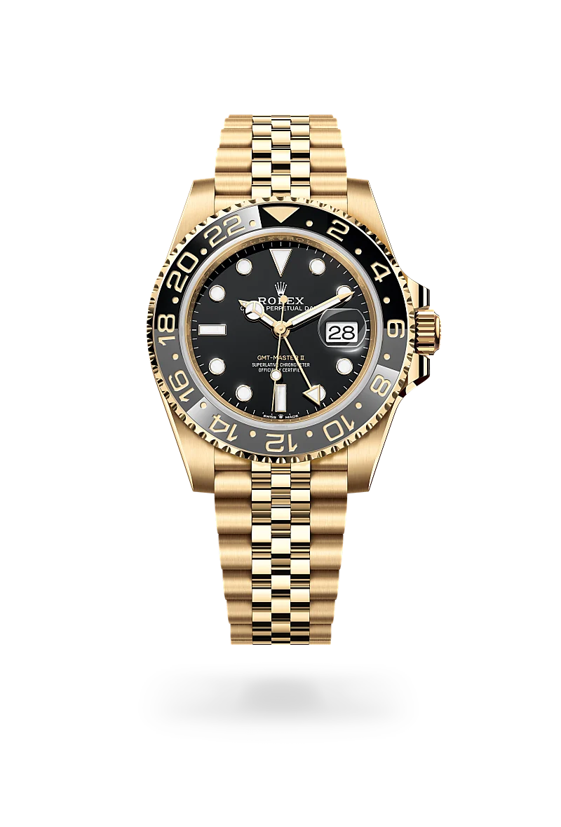 Rolex GMT-Master II in 18 ct yellow gold, M126718GRNR-0001 - Vendemmia Joyero