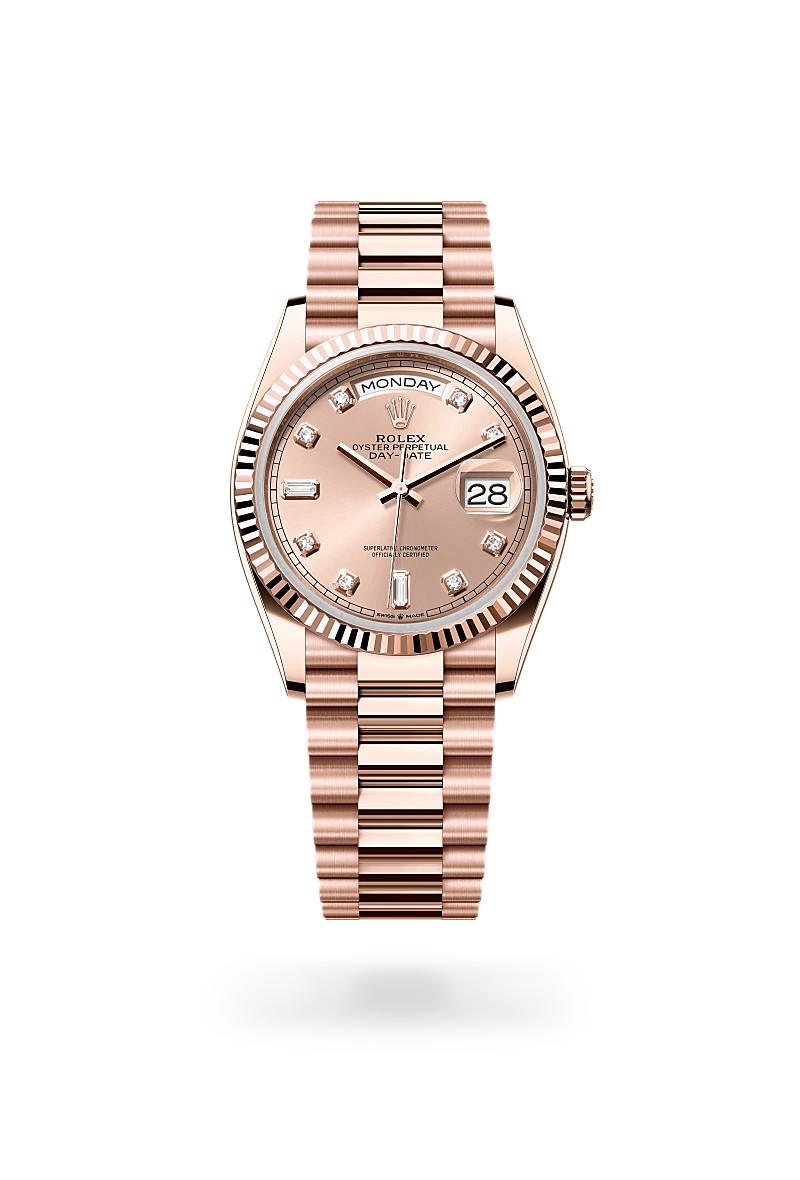 Rolex Day-Date in 18 ct Everose gold, M128235-0009 - Vendemmia Joyero