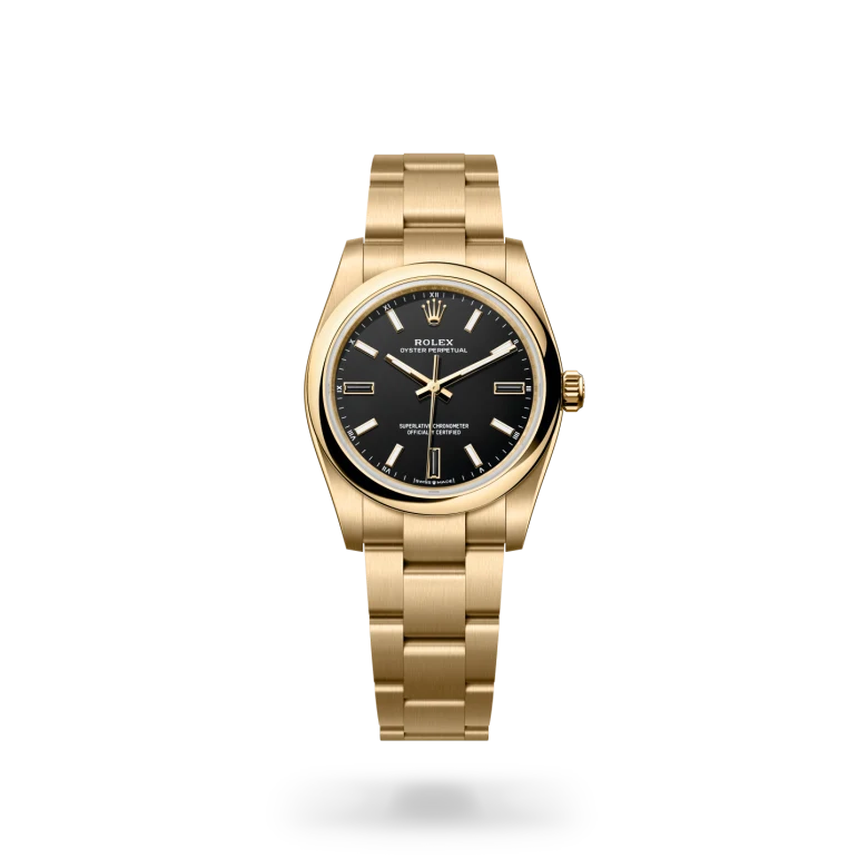 Rolex Oyster Perpetual in 18 ct yellow gold, M124208-0001 Vendemmia Joyero